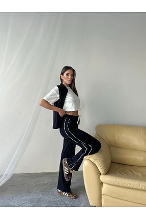 ست بالاتنه و پائین تنه مشکی زنانه بافت Amaze - کد 938155057