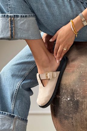 دمپائی بژ زنانه جیر NİŞANTAŞI SHOES - کد 938170999