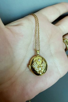 گردنبند استیل ( فولاد ) زرد زنانه استیل (فولاد) DLK TAKI - کد 938198383