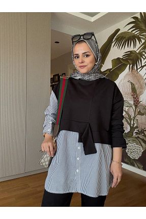 ست بالاتنه و پائین تنه حجاب مشکی زنانه رگولار ASEL FASHİON - کد 769843020