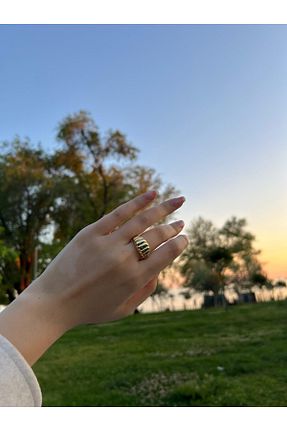 انگشتر استیل (فولاد) طلائی زنانه استیل (فولاد) Glowy&Co. - کد 938196531