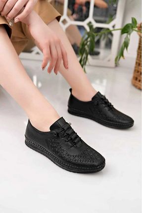 کفش کژوال مشکی زنانه چرم خالص Garmoda - کد 938196366