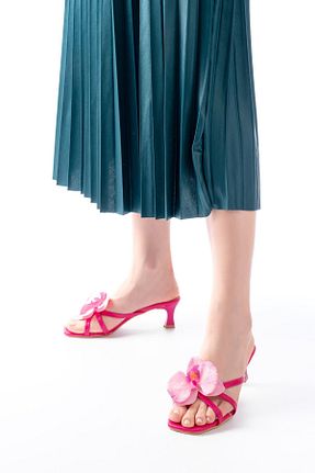 دمپائی صورتی زنانه چرم مصنوعی infon shoes creation - کد 939141647