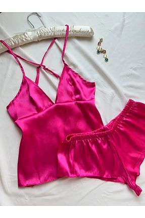 ست لباس راحتی صورتی زنانه ساده ROZENİN LINGERIE - کد 938407032