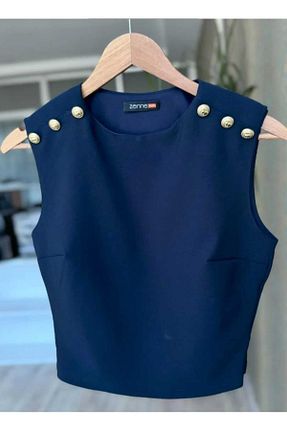 بلوز سرمه ای زنانه ساده shop - کد 938260388
