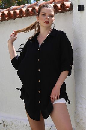 پیراهن مشکی زنانه اورسایز Chiccy - کد 938271521