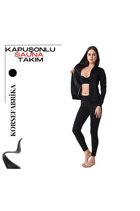 ست بالاتنه و پائین تنه مشکی زنانه بافتنی KORSEFABRİKA - کد 928706030