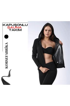 ست بالاتنه و پائین تنه مشکی زنانه بافتنی KORSEFABRİKA - کد 928706030