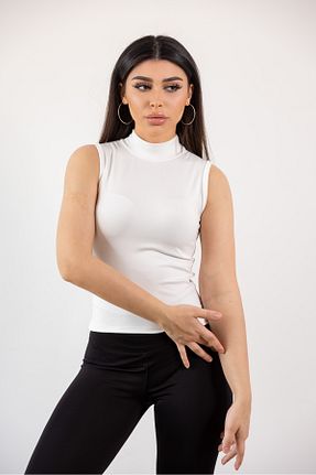 بادی سفید زنانه یقه نیم ماهیگیر KHAB PREMİUM - کد 938277582