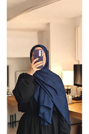 شال سرمه ای زنانه پنبه ای Lavena scarfs - کد 933272184