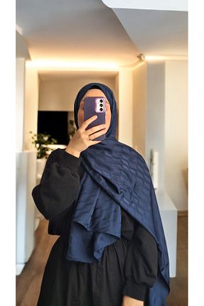 شال سرمه ای زنانه پنبه ای Lavena scarfs - کد 934137521