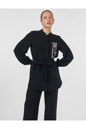 تونیک حجاب قهوه ای زنانه بافتنی Kayra - کد 938360444