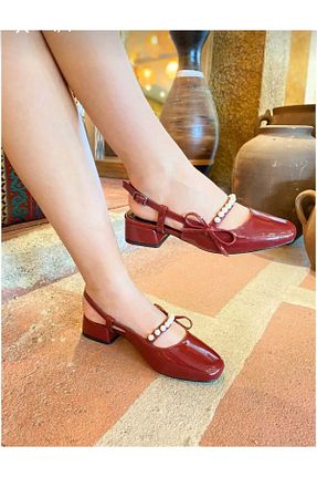کفش پاشنه بلند کلاسیک زرشکی زنانه چرم لاکی v.s.h velvet - کد 878626397