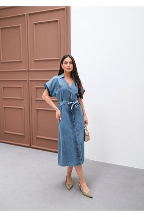 لباس آبی زنانه جین SOLİS MODA - کد 938394665