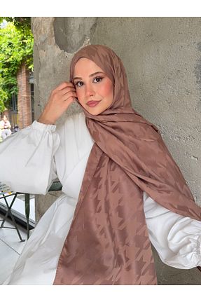 شال قهوه ای زنانه شیفون Mira İpek - کد 938402789