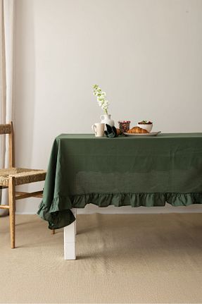 رومیزی خاکی کتان Wellstil - کد 867910829