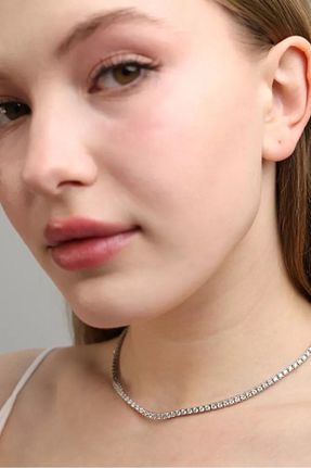 گردنبند نقره سفید زنانه 925 عیار SERHAZİN - کد 938418251
