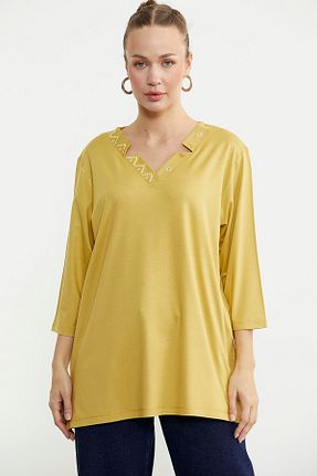تیشرت زرد زنانه رگولار Sementa - کد 938672905