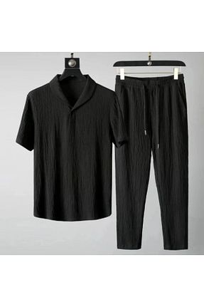 ست بالاتنه و پائین تنه مشکی مردانه بافتنی BRLKN - کد 920530286