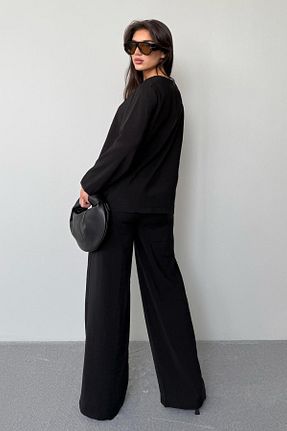 ست بالاتنه و پائین تنه مشکی زنانه بافتنی Madmext - کد 938431769