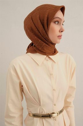 روسری قهوه ای پنبه ای Armine - کد 938426518