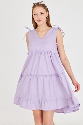 لباس بنفش زنانه بافتنی armonika - کد 938438693