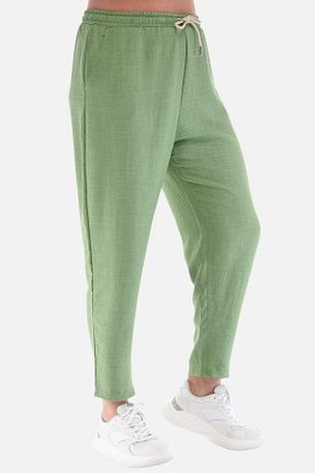 شلوار سایز بزرگ سبز زنانه پلی استر CEDY DENIM - کد 692170677