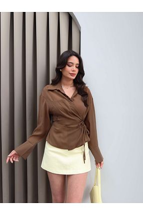 پیراهن قهوه ای زنانه رگولار ESRAHELVACI - کد 938440548