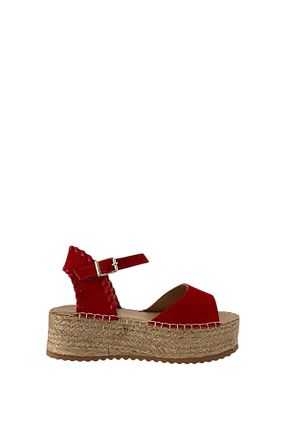 کفش اسپادریل قرمز زنانه جیر Saracshoes - کد 938786507