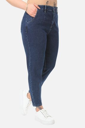 شلوار سایز بزرگ سرمه ای زنانه پنبه ای CEDY DENIM - کد 286892166
