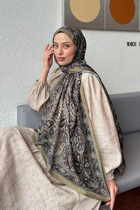 شال خاکی زنانه پنبه ای lamelif - کد 938453714