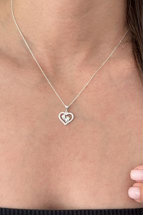 گردنبند نقره سفید زنانه 925 عیار cld - کد 938455885