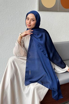 شال آبی زنانه ویسکون lamelif - کد 938453580