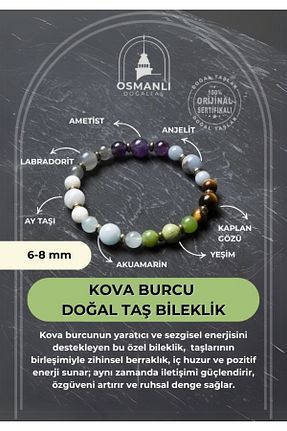 دستبند جواهر رنگی زنانه سنگ طبیعی OSMANLI DOĞAL TAŞ - کد 919756967