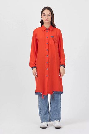 تونیک حجاب نارنجی زنانه رگولار jenisse - کد 938810719