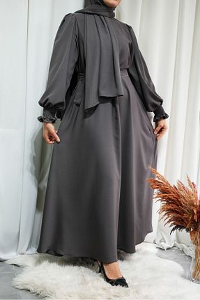 لباس حجاب طوسی زنانه سایز بزرگ afife - کد 825513291