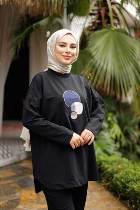ست گرمکن حجاب مشکی زنانه اورسایز erk giyim - کد 939075929