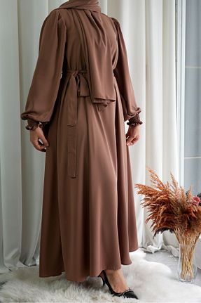 لباس حجاب قهوه ای زنانه سایز بزرگ afife - کد 825249548