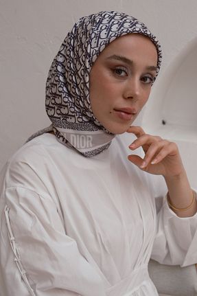 روسری طوسی 90 x 90 diorel - کد 938509518