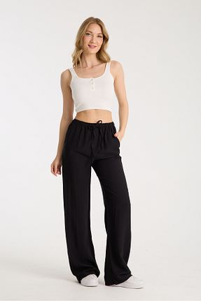 شلوار مشکی زنانه الیاف Ahsenbutik - کد 931261849