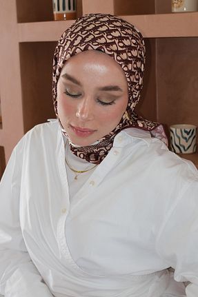 روسری زرشکی 90 x 90 diorel - کد 938509598