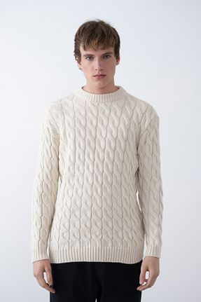 پلیور بژ مردانه Saç Örgü İLKCET MODA - کد 938551356