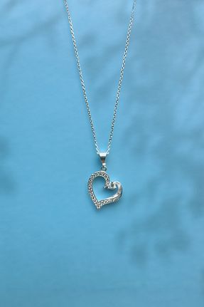 گردنبند نقره سفید زنانه 925 عیار cld - کد 938554511