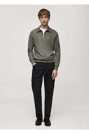 شلوار جین مشکی مردانه رگولار MANGO Man - کد 850085347