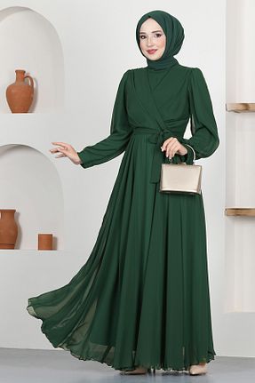 لباس مجلسی حجاب رنگی زنانه یقه ایستاده ModaMerve - کد 938620302