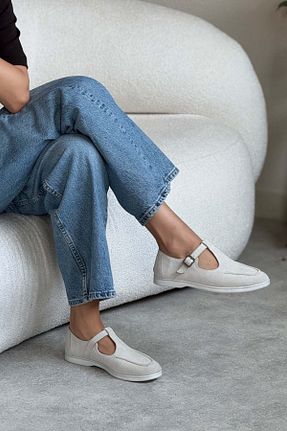 کفش لوفر بژ زنانه جیر NİŞANTAŞI SHOES - کد 938169867