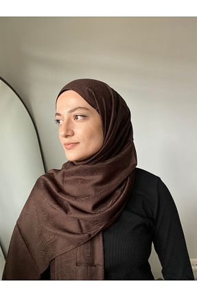 شال قهوه ای زنانه پنبه ای LOSYANA - کد 938643811