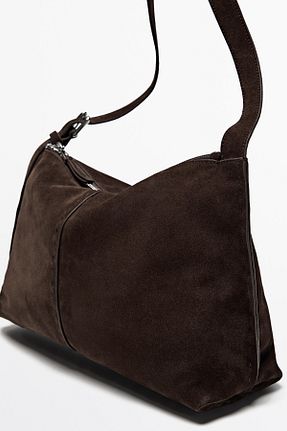 کیف دوشی قهوه ای زنانه چرم خالص Massimo Dutti - کد 938685155