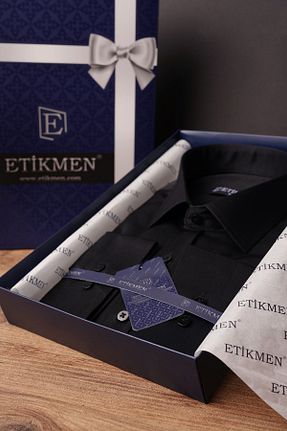 پیراهن مشکی مردانه اسلیم فیت Etikmen - کد 156536366