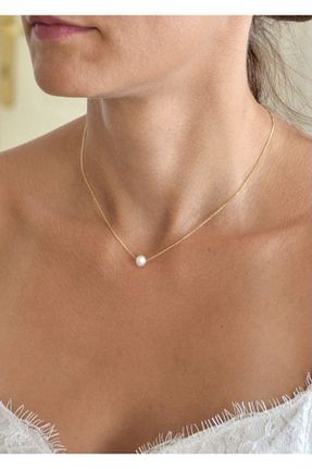 گردنبند مروارید زرد مروارید اقیانوس LİNOVE JEWELLERY - کد 731755064